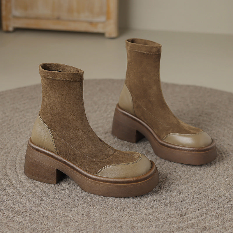 Mylu | REVY | Ankle Boots | Round Toe Block Heel | 2.5" Heel Height