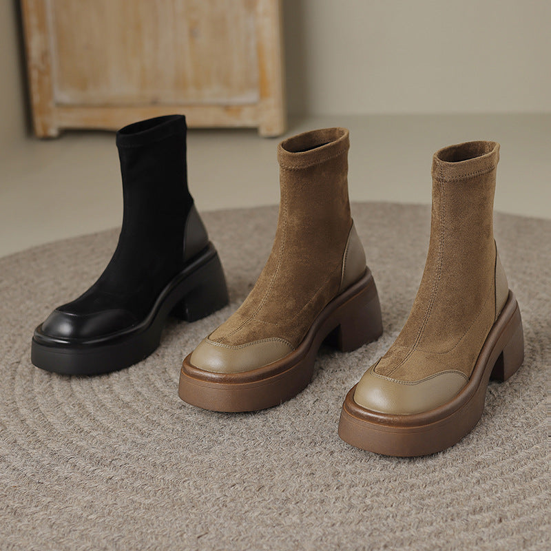 Mylu | REVY | Ankle Boots | Round Toe Block Heel | 2.5" Heel Height