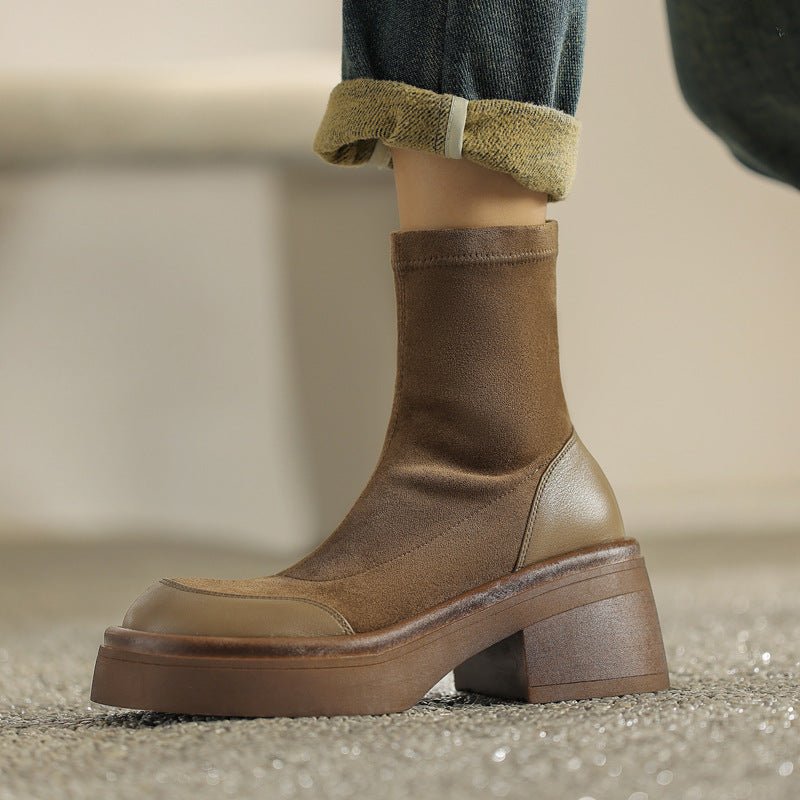 Mylu | REVY | Ankle Boots | Round Toe Block Heel | 2.5" Heel Height